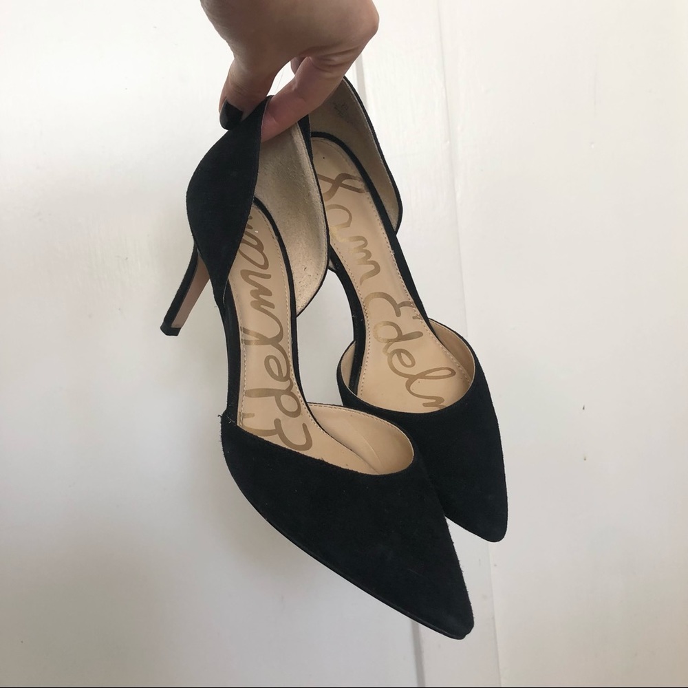 Sam Edelman Jaina black suede d’Orsay pumps